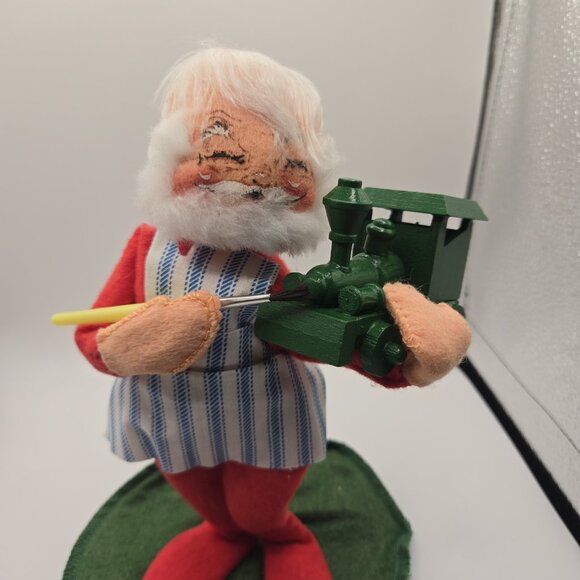 Vintage 1989 Annalee 6" Smiling Santa Claus Workshop Painting Train - Picture 2 of 7